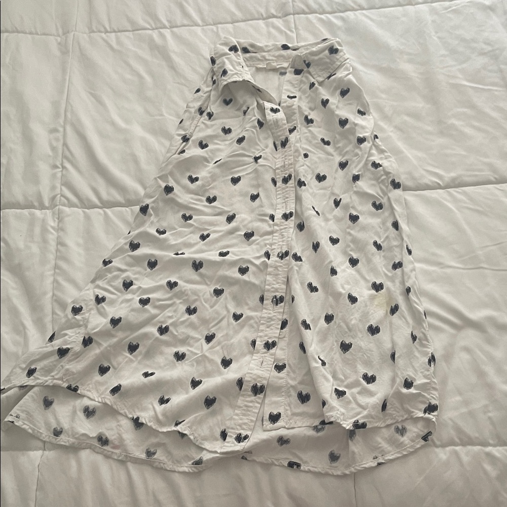 beachlunchlounge White and Black Heart High Low Skirt - Picture 6 of 10